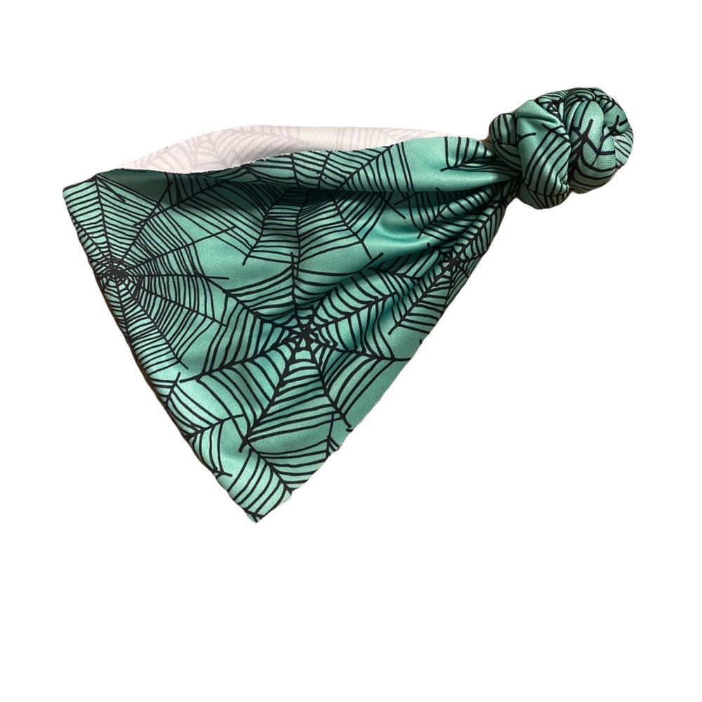 Black and Green Spiderweb print Top Knot- Baby